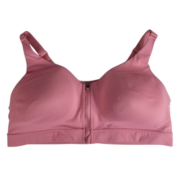 Old Navy Active Powersoft Go Dry Sports Bra Pink 42DD Zip Front Adj Wireless Pad - Picture 1 of 11